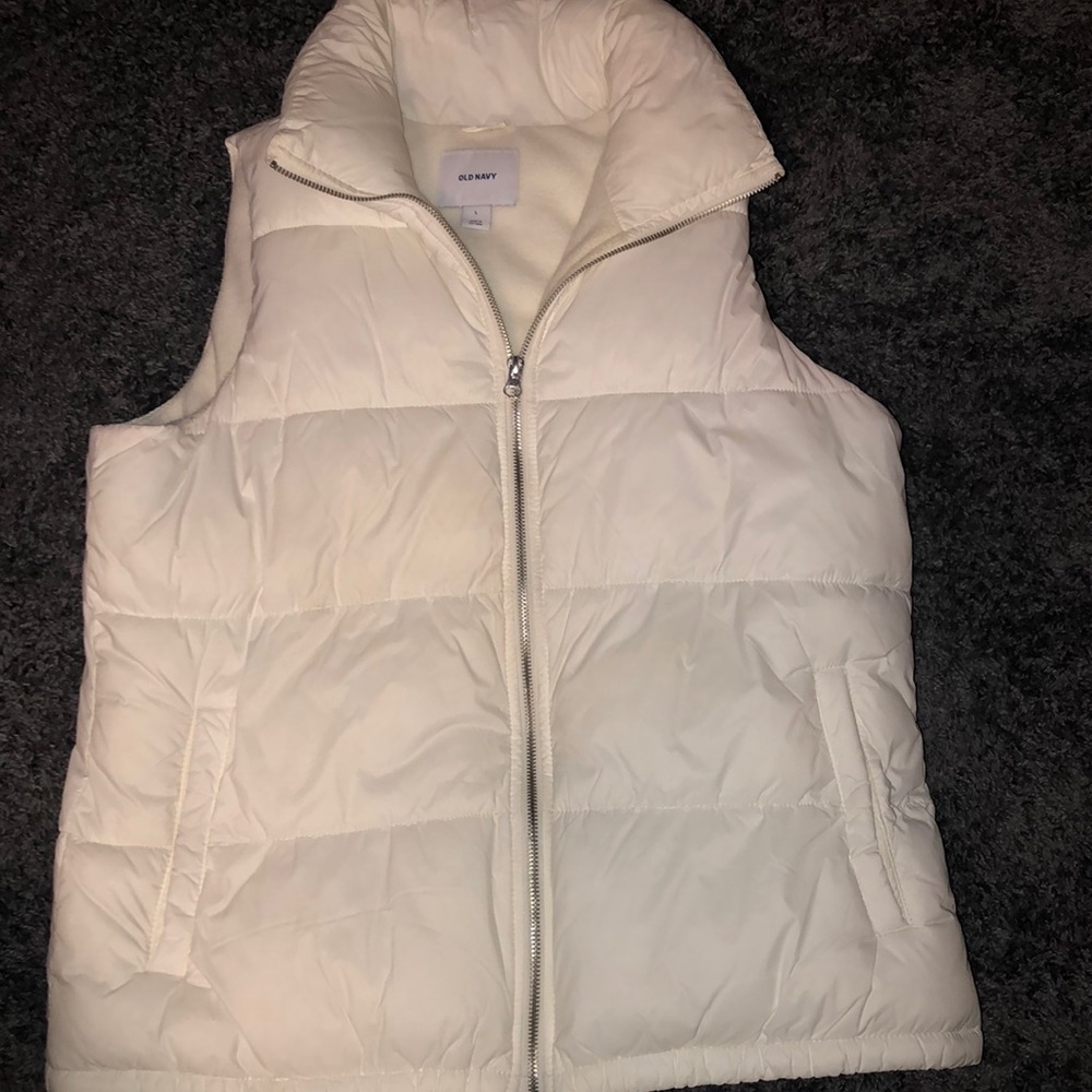 White fluffy vest
